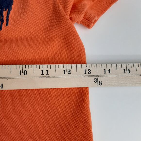 Polo Ralph Lauren Kids Big Pony Polo Shirt Rugby Embroidered Orange Boy 6 School - Picture 9 of 10